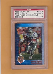 1993 WILD CARD PSA 10 FIELD FORCE-SUPERCHROME EMMITT SMITH #SCF-6 COWBOYS GMT A2 - Bild 1 von 2