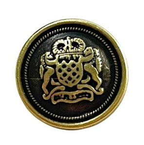15mm Antiqued Bronze Metal Blazer Button - Crown Lion, for Blazer, Suit +More 9z - Picture 1 of 2