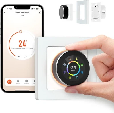 MIUCDA Smart Knopf Thermostat WiFi für Elektrische Fußbodenheizung，55x55 - Bild 1 von 4