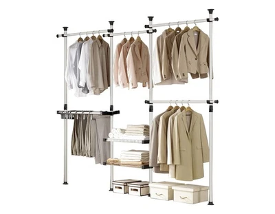 Deluxe Pants & Shelf Hanger Heavy Duty One Touch Load 880LBS Clothing Racks f... - Image 1 of 4