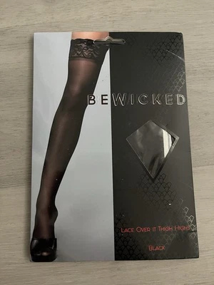 Hasta el muslo Be Wicked Lace Over It negro nuevo con etiquetas Foto 1 de 3