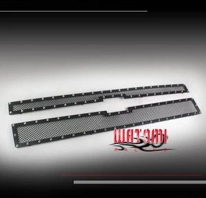 14-15 CHEVY SILVERADO 1500 HIGH COUNTRY UPPER RIVET STAINLESS MESH GRILLE BLACK - Picture 1 of 4