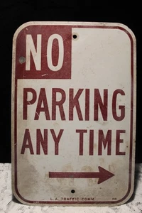 Vintage City of Los Angeles Parkverbot Porzellan Emaille Straßenschild - Bild 1 von 2