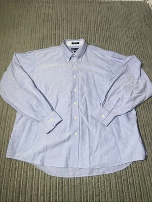 Chaps Mens Blue Dress Shirt Long Sleeve No Iron Size 18-18.5x36/37 - Image 1 of 4