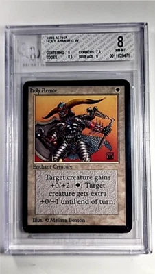 1993 MTG Magic The Gathering LEA Alpha Vintage Holy Armor BGS 8 Near Mint - Image 1 of 3
