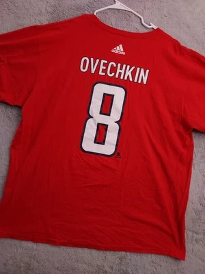 Alex Ovechkin Shirt Jersey Mens 2XL XXL Adidas Go To Tee Washington Capitals NHL - Image 1 of 4
