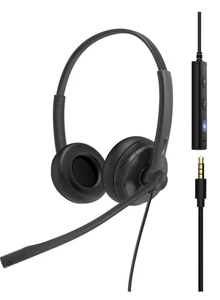 Yealink UH34 USB-Headset mit Mikrofon, USB-A 3,5 mm Klinke kabelgebunden Kopfhörer mit Rauschen C - Bild 1 von 6