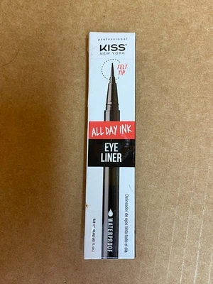 KISS NEW YORK PUNTA DE FIELTRO IMPERMEABLE TODO EL DÍA TINTA DELINEADOR DE OJOS NEGRO MÁS NEGRO KD01 NUEVO Foto 1 de 4