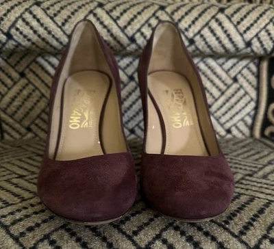 Salvatore Ferragamo замши сливы Rouge стильный насосы FAB 3 цвета 3,5» каблуки размер 7 B - Изображение 1 из 4