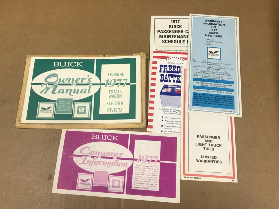 Vintage 1977 Buick LeSabre Estate Wagon, Riviera Glovebox Owner's Manual - Image 1 of 4