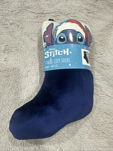 Disney’s Stitch 3 pares de calcetines acogedores para mujer talla 4-10 en medias de terciopelo azul - Imagen 1 de 4