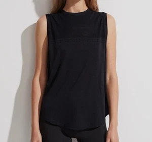 Camiseta sin mangas Varley Morro para mujer pequeña/mediana negra de rendimiento deportivo - Imagen 1 de 10