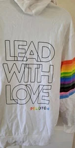Peloton, Lead With Love weißer Hoodie mit durchgehendem Reißverschluss, Größe M - Bild 1 von 14