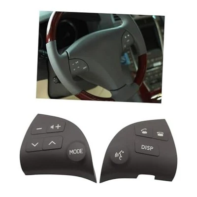  Cubierta de botón de control del volante gris 2 piezas 84250-33190-C0 compatible con  Foto 1 de 4