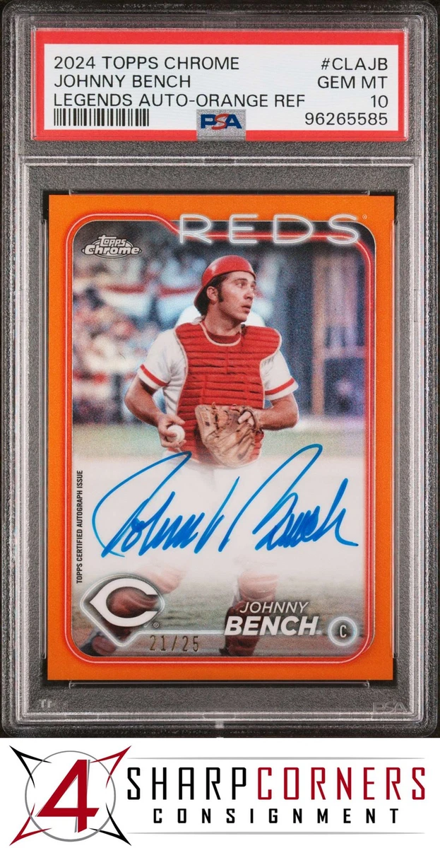 Johnny Bench Cincinnati Reds Autographed Baseball Trading Cards