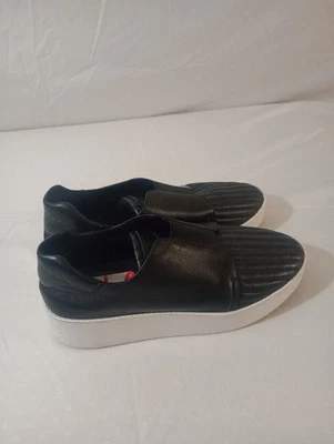 Zapatos sin cordones Donna Karan New York para mujer talla 6,5 de cuero negro con plataforma gruesa Foto 1 de 4