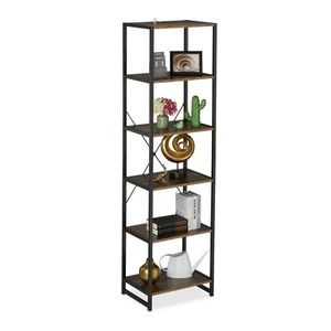 Scaffale Libreria Soggiorno Mobile Cucina Mensola 6 Ripiani Aperti 180x50x35 cm - Foto 1 di 16