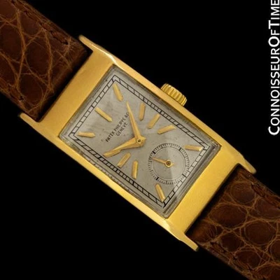 1942 PATEK PHILIPPE "Tegolino" Vintage Mens 18K Gold Watch - Papers & Warranty - Image 1 of 4