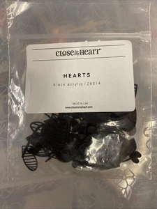 CTMH BLACK Acrylic HEARTS Z6014 Shape Embellishments New - Picture 1 of 2