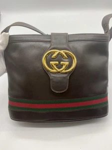 Bolso de Hombro Gucci Vintage Línea Jerez Entrelazado Autenticidad - Imagen 1 de 14