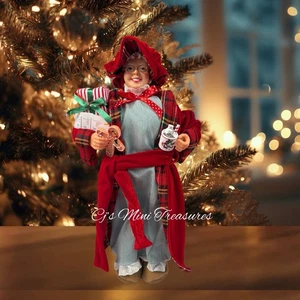Windy Hill 18" Mrs Santa Claus Zuckerstange Hausschuhe Robe Lebkuchen Weihnachten - Bild 1 von 7