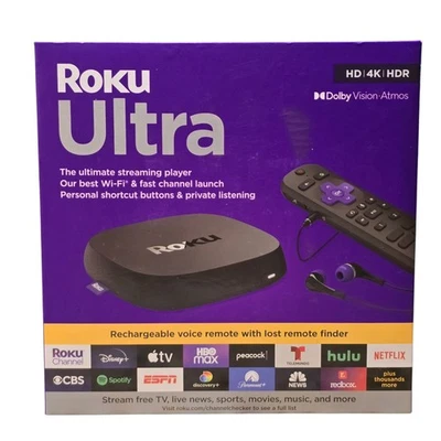 Roku Ultra Ultimate 4K/HDR Streaming Device W/ Rechargeable Roku VoiceRemote Pro - Image 1 of 4