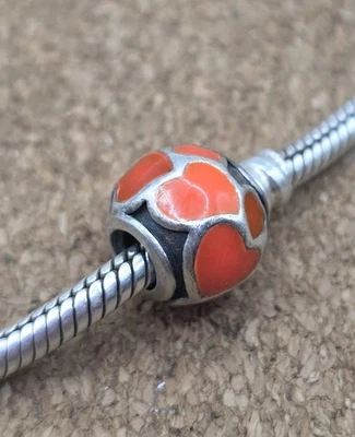 Auténtico Pandora Rojo Caliente Amor Corazones Plata Esterlina Dije Cuentas S925 ALE Foto 1 de 2