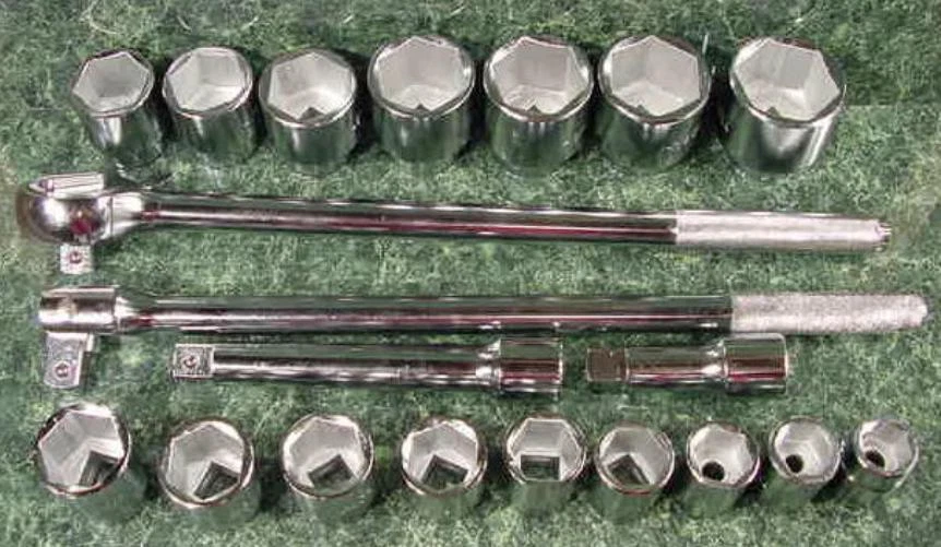 21pc 3/4 " Drive RATCHET SOCKET SET SAE 6 point w/ CASE big Jumbo Truck Sockets - Image 1 of 1