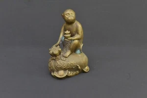 Antique Qianlong Era Copper Fortune Monkey Sculpture - Picture 1 of 3
