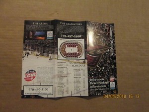 ECHL Gwinnett Gladiators Vintage Circa 2005-2006 Hockey Season Ticket Brochure