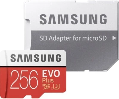 SAMSUNG EVO Plus 256GB MicroSD SDXC C10 Flash Memory Card w/ SD Adapter - Image 1 of 4