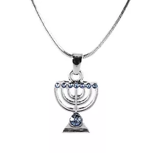Collar candelabro Sky Jewish Yisrael Hanukkah MENORÁ Cabalá Judaica - Imagen 1 de 6