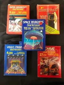 (5) VTG Atari Games: Combat, Pinball, Space Invaders, Super Breakout, MouseTrap - Picture 1 of 6