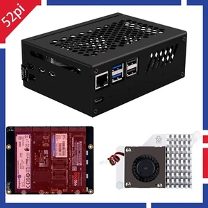 Metal Case Support N16 Quad NVMe Expansion Adapter Board and Cooler For Pi 5 - Picture 1 of 12