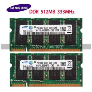 Samsung DDR 1GB (2x 512MB) PC2700 333MHz SO-DIMM Laptop Ram 200-Pin für Notebook - Bild 1 von 3