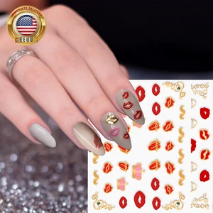 30 Sheets Valentine'S Day Nail Art Stickers Love Heart Romantic Nail Decals 3D S - Picture 1 of 6