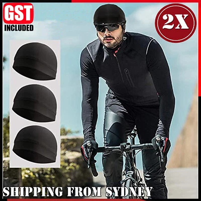 2x Breathable Liner Helmet Skull Cap Running Cycling Beanies Sports Outdoor Hats - image 1 of 4