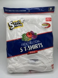 Fruit Of The Loom 5 Pack White T-Shirts Boys Crew Tees Medium Size 6-8  - Picture 1 of 3
