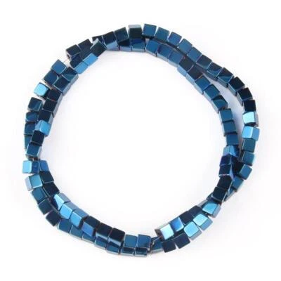 Square Gold Plated Hematite beads Natural Matte Stone  2/3/4mm Spacer Loose DIY - Image 1 of 4