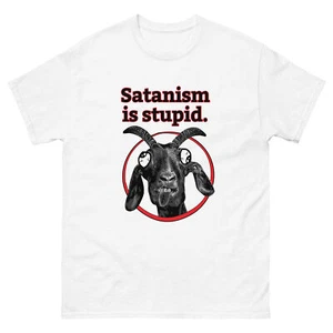 Christliches T-Shirt-Satanismus ist dumm-Wahrheit-Jesus Christus-Zeuge-Bibel-WKJD - Bild 1 von 11