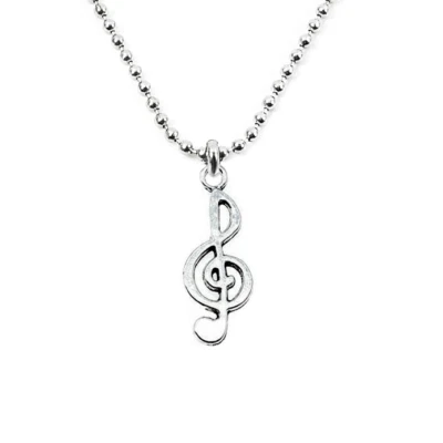 Collana militare Acciaio con Chiave di violino Argento ciondolo dj da Uomo Donna - Immagine 1 di 4