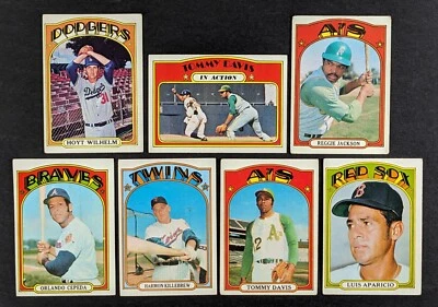 Lote de 7 tarjetas de béisbol 1972 Topps Reggie Jackson Harmon Killebrew Foto 1 de 3