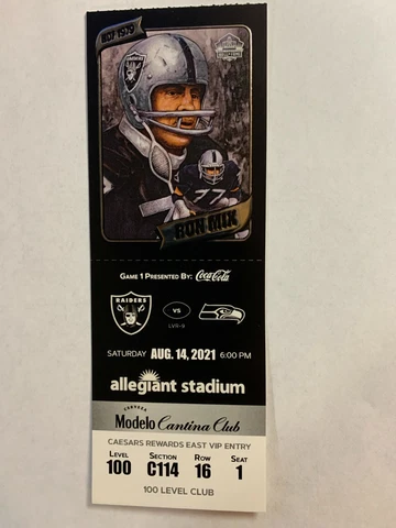 LAS VEGAS RAIDERS vs SEATTLE SEAHAWKS AUGUST 14,2021  HALL of FAME TICKET STUB Cover