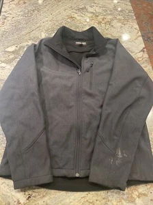 Kirkland Signature Mens Soft Shell Jacket Size L Gray Full Zip Fleece Lining - Picture 1 of 3