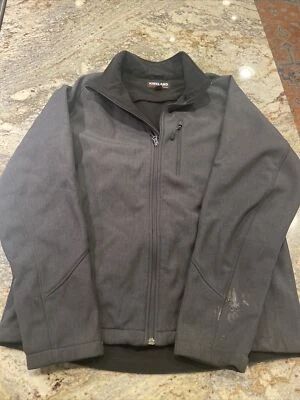 Kirkland Signature Mens Soft Shell Jacket Size L Gray Full Zip Fleece Lining  - Image 1 of 3
