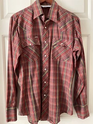 Camisa Rockabilly Vintage Chute #1 Western Rayas Perla A Presión Para Hombre 15 1/2 Mediana Foto 1 de 4