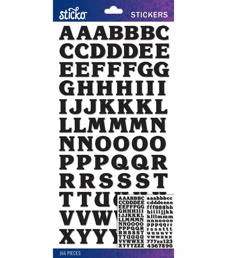 Sticko BLACK KRONE Small Alphabet Stickers - 166 pcs Foto 1 de 1