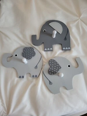 Elephant Hooks For A Baby's Room  Gray - Image 1 of 4