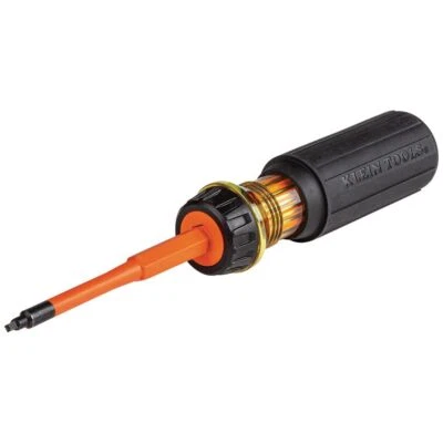 Klein Tools 32287 Flip-Blade Insulated Screwdriver, 2-in-1, Square Bit #1 and #2 - Image 1 of 4