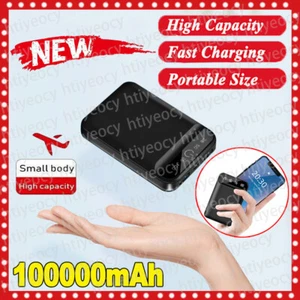 Powerbank USB universale 100000 mAh per Samsung Galaxy S2 S3 S4 S5 S6 S7 S8 S9 S10 - Foto 1 di 15